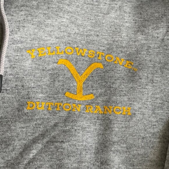 Yellowstone Dutton Ranch Logo Gray Hoodie Kangaroo Pocket - Size L - NWT - Picture 4 of 9